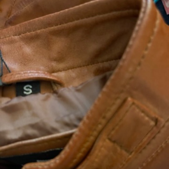 Ladies Genuine Leather Biker Jacket Tan: BR-Alice - Picture 3 of 9